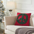 Hand Felted Wool Pillow – Green Peace Sign on Red – 20” - ARCADIA HOME